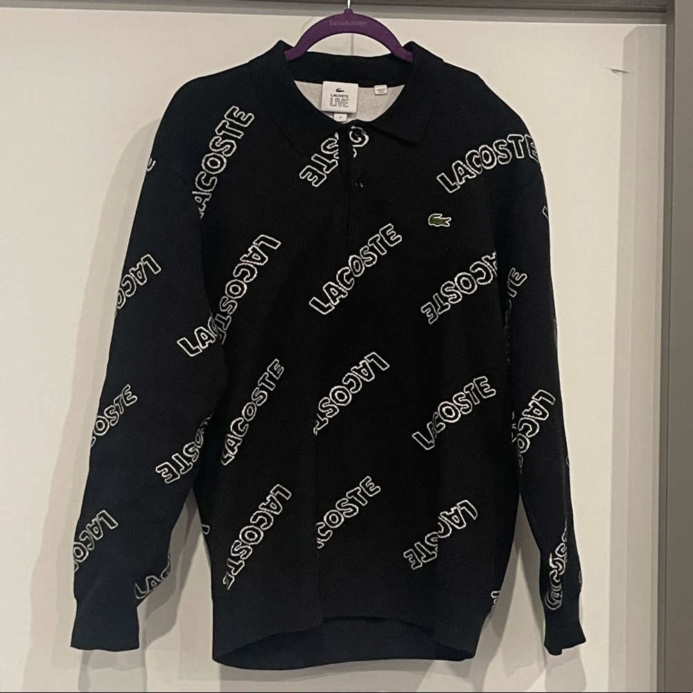 Black and White Lacoste Sweater